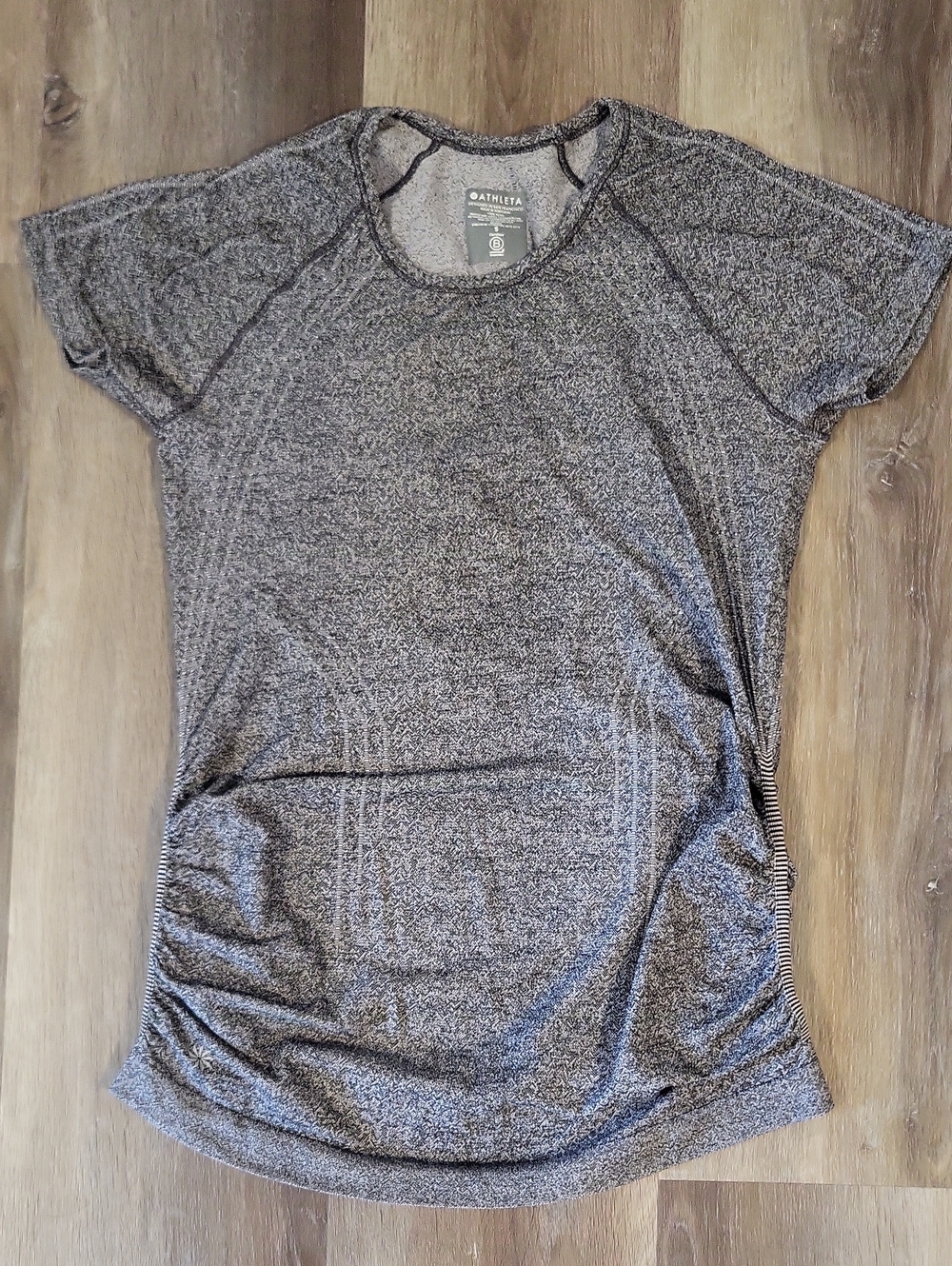 Athleta Heathered Charcoal Gray Short Sleeve Performance Tee